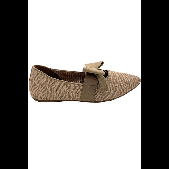 Skechers Women's Cleo Point Knit Flats Wild Charmer Taupe Zebra - Medium - Picture 1 of 5